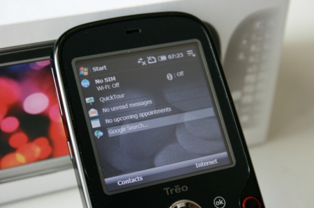 Palm Treo Pro main screen